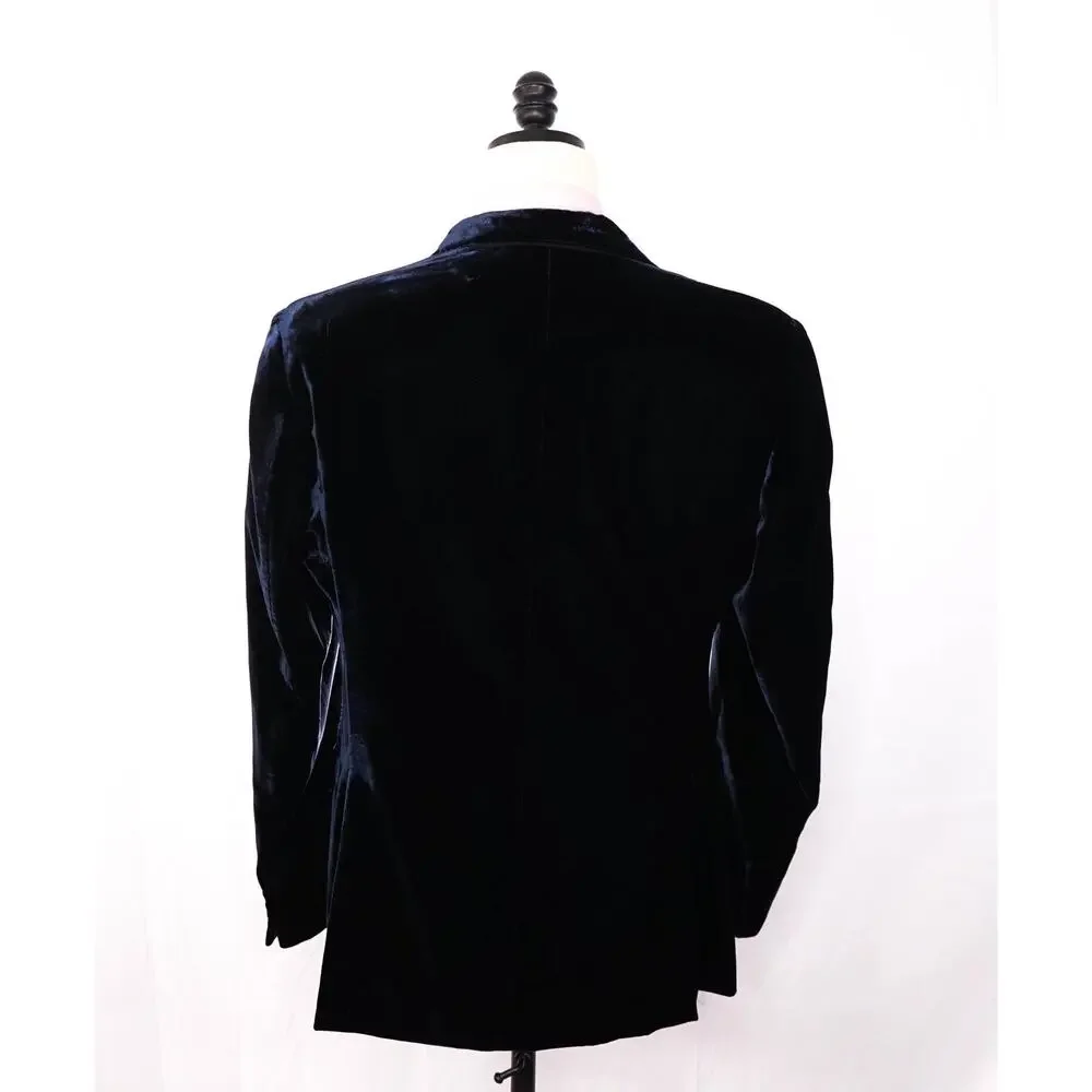 $2,995 EMPORIO ARMANI - Navy Blue Velvet 
